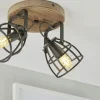 Deckenleuchte, 2-flammig, Holz/Metall | Möbel Höffner