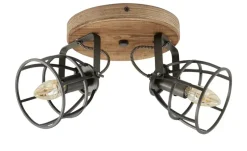 Deckenleuchte, 2-flammig, Holz/Metall | Möbel Höffner
