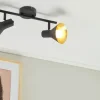 Deckenstrahler, 2-flammig, schwarz/goldfarben | Höffner