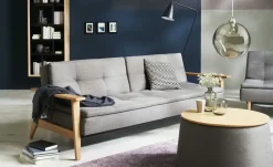 Design-Schlafsofa Stratos | Dunkelgrau, Eiche | Höffner