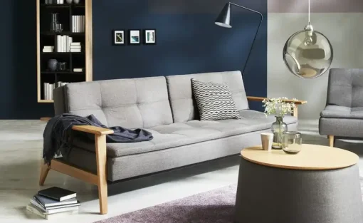 Design-Schlafsofa Stratos | Dunkelgrau, Eiche | Höffner