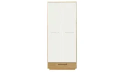 Dielenschrank Longo | Eiche bianco, Weiß, Ohne Schuhroste, mit Kleiderstange