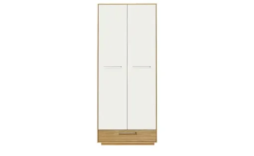 Dielenschrank Longo | Eiche bianco, Weiß, Ohne Schuhroste, mit Kleiderstange