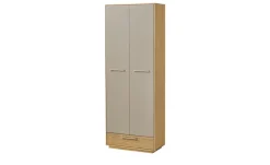 Dielenschrank Longo | Eiche bianco, Taupe, Ohne Schuhroste, mit Kleiderstange