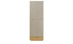 Dielenschrank Longo | Eiche bianco, Taupe, Ohne Schuhroste, mit Kleiderstange