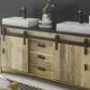 Doppelwaschtisch Sintra | Eiche (Nachbildung), Anthrazit