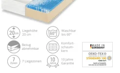 Dreamer eXpress 7-Zonen-Gelart-Komfortschaumkernmatratze Puro 3 | 80 cm, 200 cm