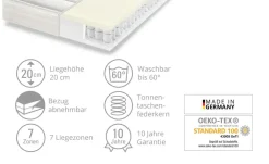 Dreamer eXpress 7-Zonen-Latex-Tonnentaschenfederkernmatratze Senso 2 | 90 cm, 200 cm