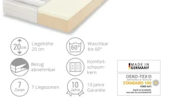 Dreamer eXpress 7-Zonen-Latex-Komfortschaumkernmatratze Senso 1 | 140 cm, 200 cm