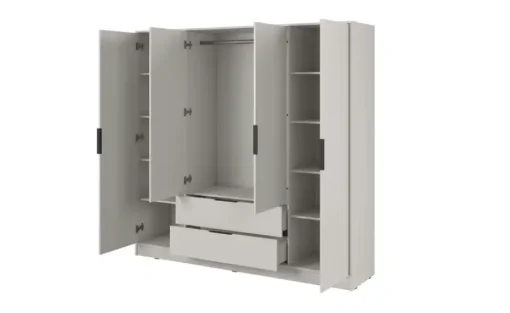 Drehtürenschrank 206 cm breit Lyke | ohne Spiegel, kaschmirfarben