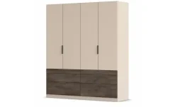 Drehtürenschrank Bolton | Champagner, Dunkelbraun, 4 Stück