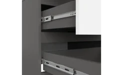Drehtürenschrank mit 2 Schubladen Sina | Graphit, Weiß