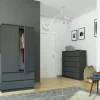 Drehtürenschrank mit 2 Schubladen Oda | Graphit