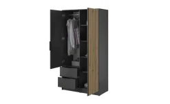 Drehtürenschrank Nelly | mit Spiegel, Graphit | Höffner