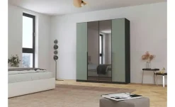 Drehtürenschrank Skyla | Grau, Salbeigrün, 181 cm
