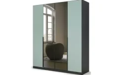 Drehtürenschrank Skyla | Grau, Salbeigrün, 181 cm