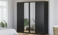 Drehtürenschrank Toneo | Schwarz, 215 cm | Höffner