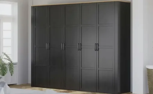 Drehtürenschrank Toneo | Schwarz, 265 cm | Höffner