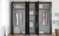 Drehtürenschrank Toneo | Schwarz, 265 cm | Höffner