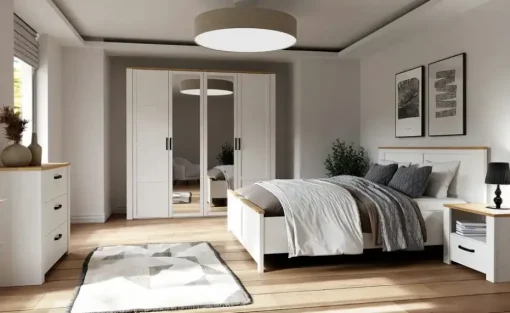 Drehtürenschrank Toneo | Weiß, 215 cm | Möbel Höffner