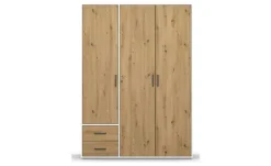 Drehtürenschrank Yarm | Absetzung: Weiß, 140 cm