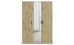 Drehtürenschrank Yarm | Absetzung: Weiß, 140 cm