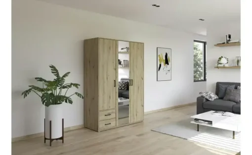 Drehtürenschrank Yarm | ohne Absetzung, 140 cm