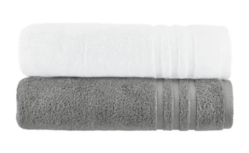 Duschtuch (70 x 140cm), 2er-Set Anthrazit-Weiß Soft Cotton
