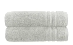 Duschtuch (70 x 140cm), 2er-Set Hellgrau Soft Cotton