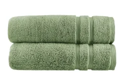 Duschtuch (70 x 140cm), 2er-Set Moosgrün Kuschel Wuschel