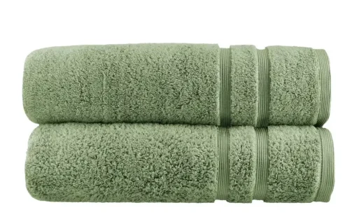 Duschtuch (70 x 140cm), 2er-Set Moosgrün Kuschel Wuschel