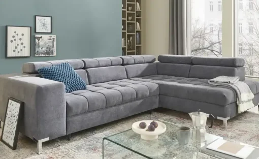 Ecksofa Arte | rechts, Dunkelgrau | Möbel Höffner