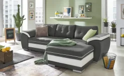 Ecksofa Marc | rechts, Anthrazit, Weiß | Möbel Höffner
