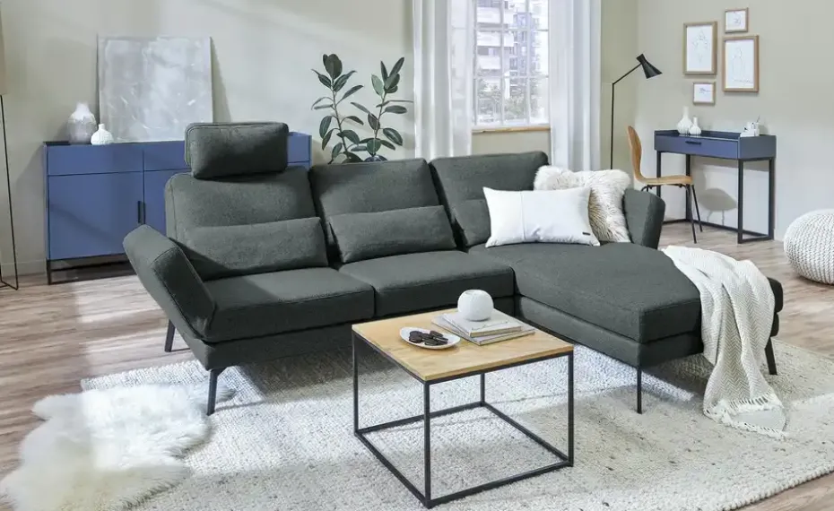 Ecksofa mit Funktion Twister | rechts, Anthrazit