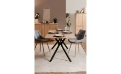 Esstisch 180 - 90 cm Oskar | Schwarz, Asteiche (Nachbildung), Schwarz