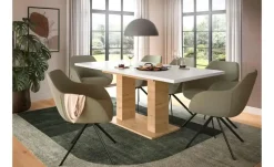 Esstisch ausziehbar  | Eiche Artisan (Nachbildung), Weiß