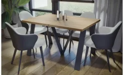 Esstisch ausziehbar bis 405 cm | Wildeiche (Nachbildung)