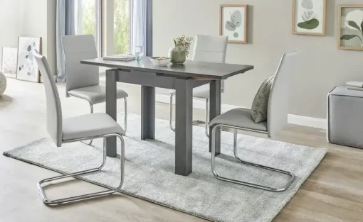 Esstisch ausziehbar Martin | 80 cm, Graphit, matt