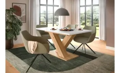Esstisch ausziehbar  Moritz | Eiche Artisan (Nachbildung), Weiß