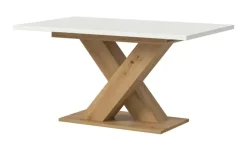 Esstisch ausziehbar  Moritz | Eiche Artisan (Nachbildung), Weiß