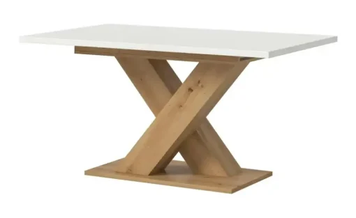Esstisch ausziehbar  Moritz | Eiche Artisan (Nachbildung), Weiß