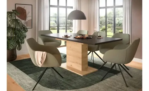 Esstisch ausziehbar  Moritz | Eiche Artisan (Nachbildung), Grau