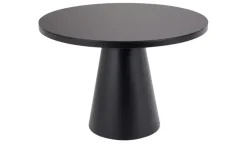 Esstisch mit Glastischplatte Reflection | Schwarz, 110 cm Durchmesser