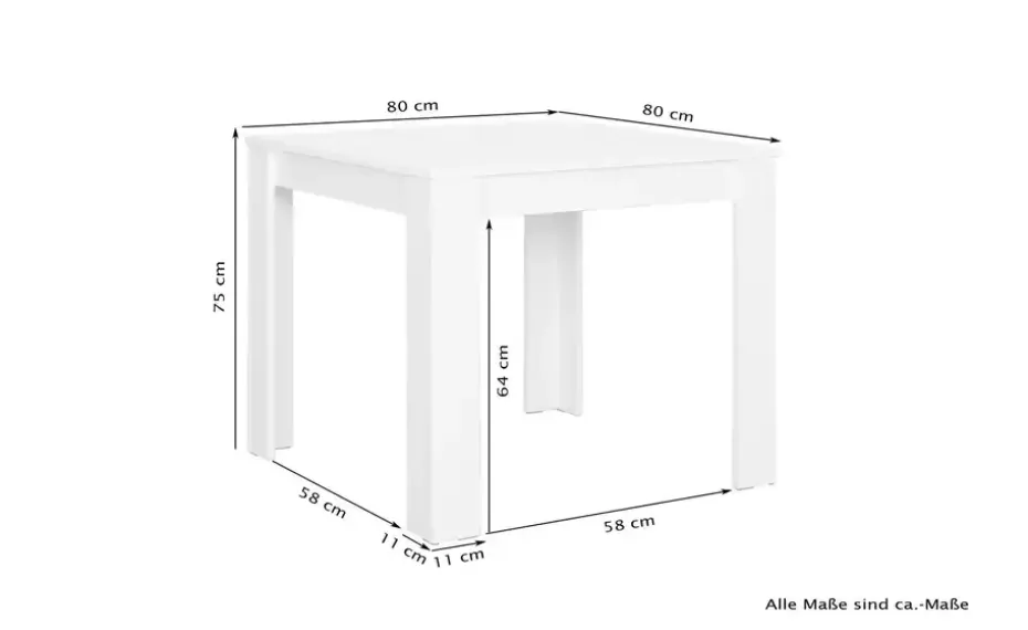 Esstisch Nepal | 80 cm, 80 cm | Möbel Höffner