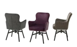Esszimmerstuhl  drehbar Effi | Aubergine, 4-Fußgestell