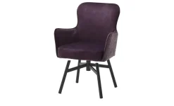 Esszimmerstuhl  drehbar Effi | Aubergine, 4-Fußgestell