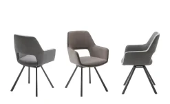 Esszimmerstuhl  drehbar Jenala | Grau, Armlehne