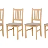 Esszimmerstuhl 4er-Set | Eiche Sonoma, Hellbeige