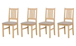 Esszimmerstuhl 4er-Set | Eiche Sonoma, Hellbeige