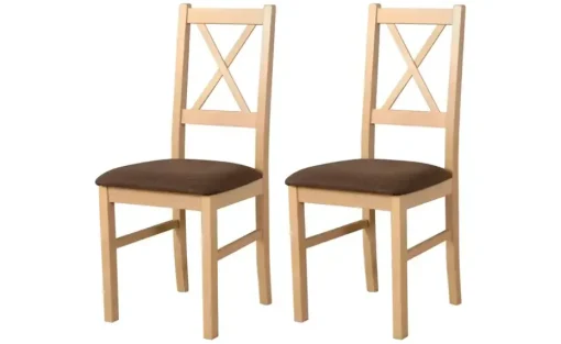 Esszimmerstuhl 2er-Set | Eiche Sonoma, Haselnussbraun